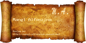 Mangl Alfonzina névjegykártya